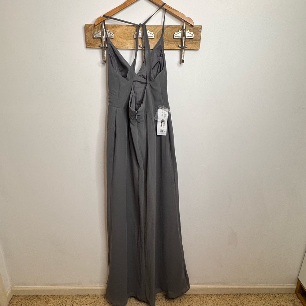 Azazie Becca Steel Gray Dress - Picture 4 of 8